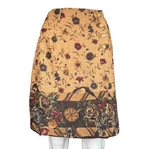 Vintage Bushwackers Floral Striped High Waisted Wrap Around Skirt Women’s 8